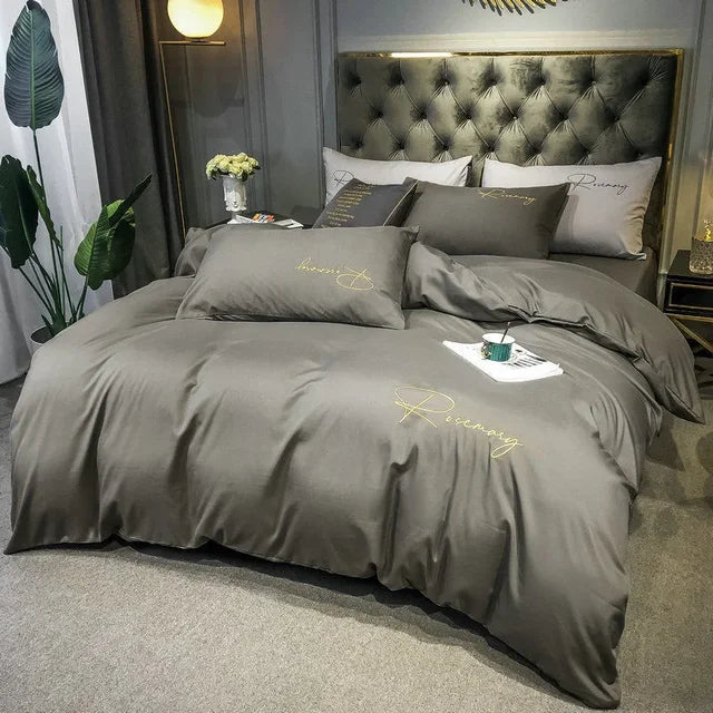 BowLift | EmbroiLux Bedding - Elegant luxury duvet cover with embroidery design