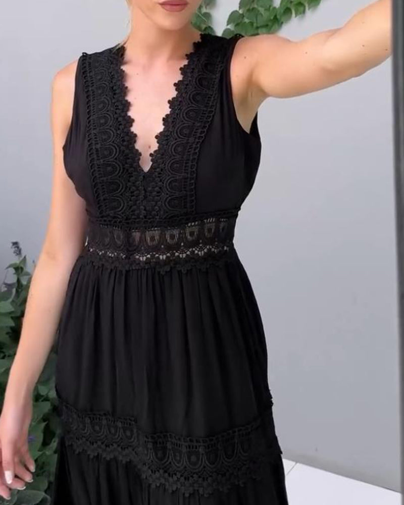 Mirna - V-neck lace tank dress