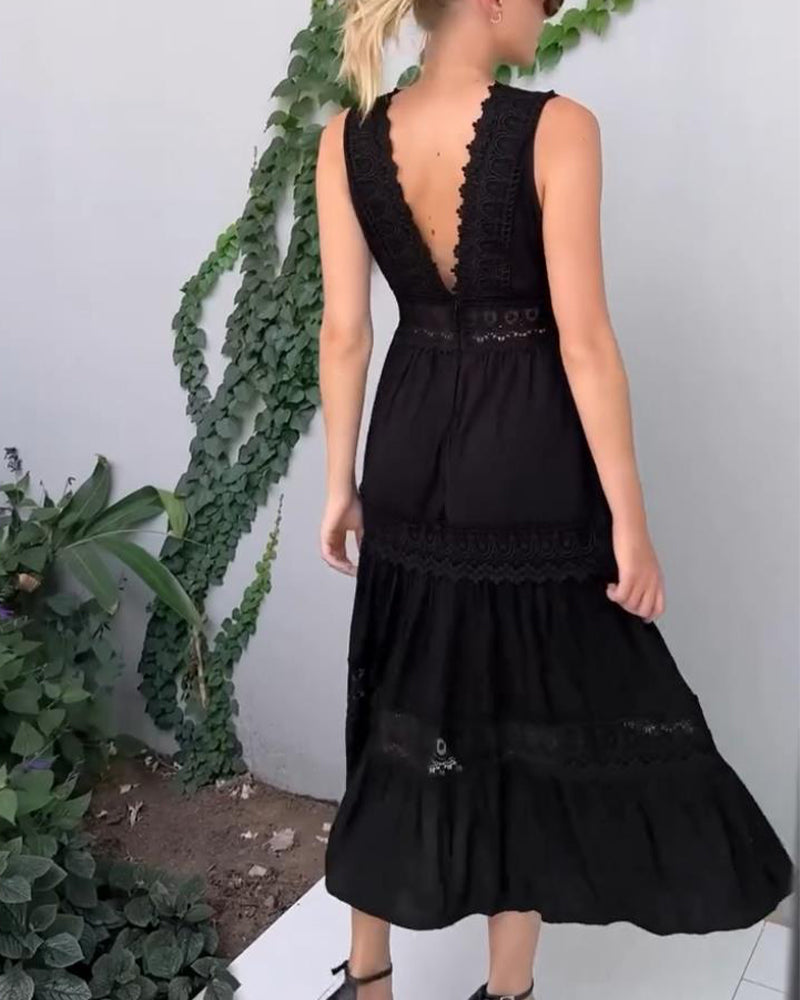 Mirna - V-neck lace tank dress