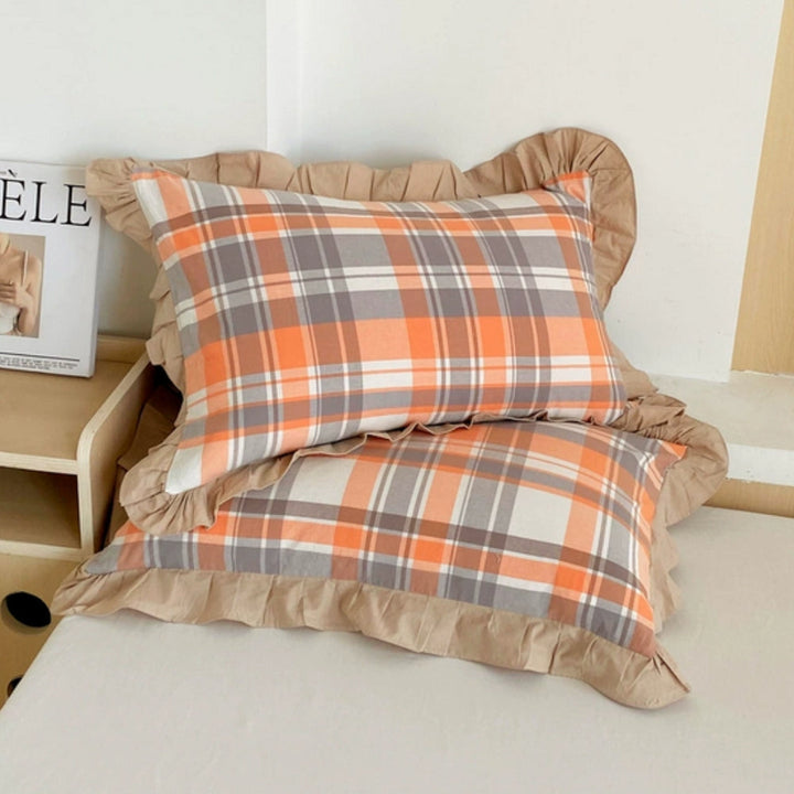 BowLift | Striped Ruffled Lace Pillowcases in Multiple Colors