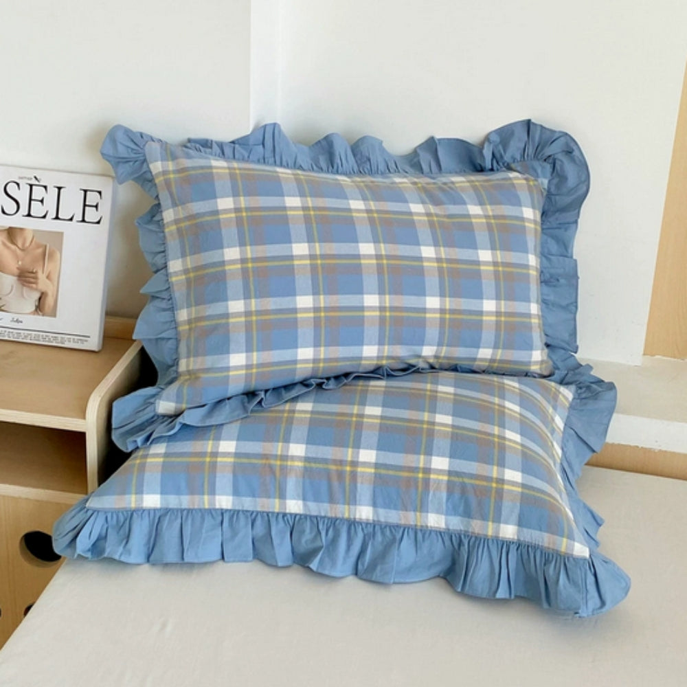 BowLift | Striped Ruffled Lace Pillowcases in Multiple Colors