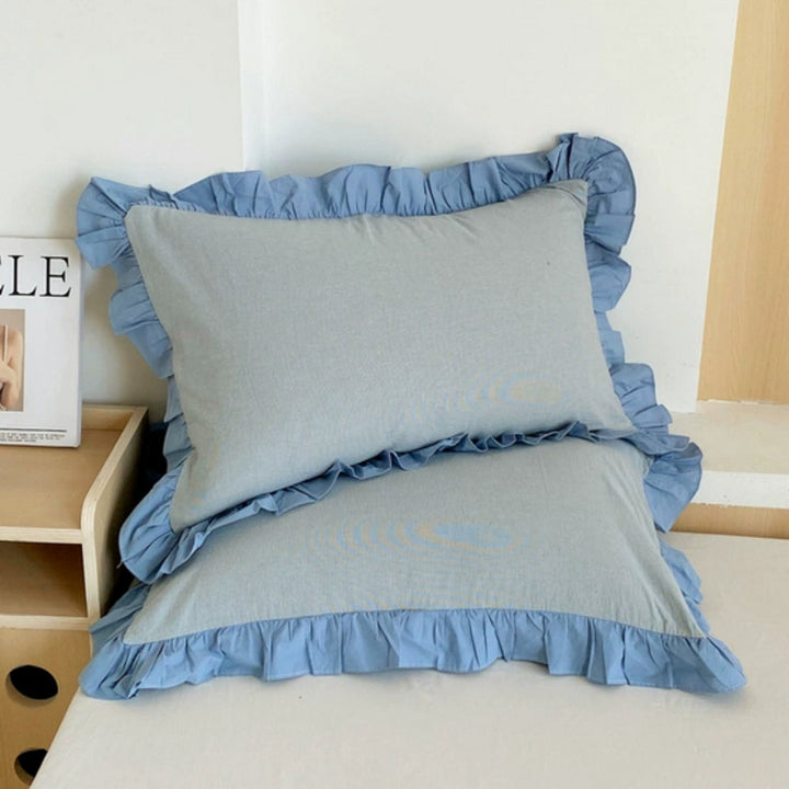 BowLift | Striped Ruffled Lace Pillowcases in Multiple Colors