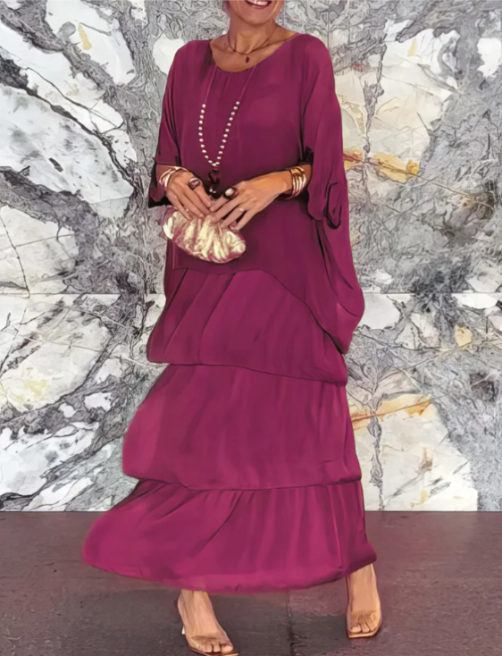 Caroline | Loose Round Neck Maxi Dress