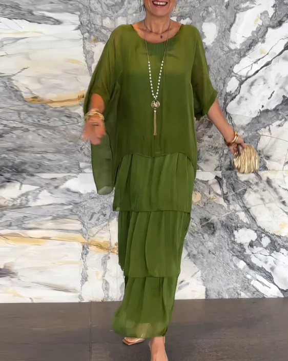 Caroline | Loose Round Neck Maxi Dress