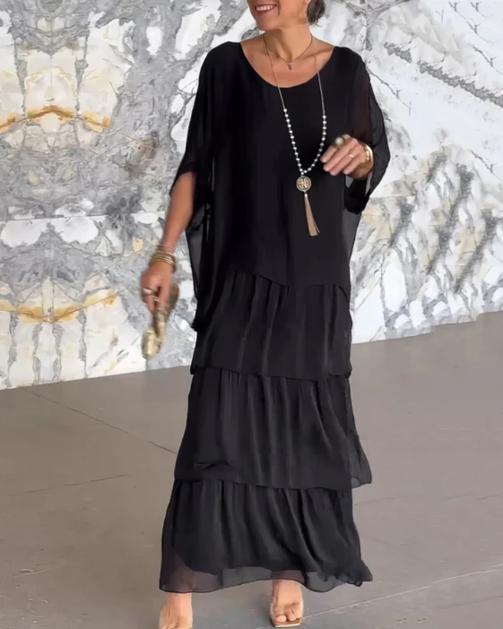 Caroline | Loose Round Neck Maxi Dress