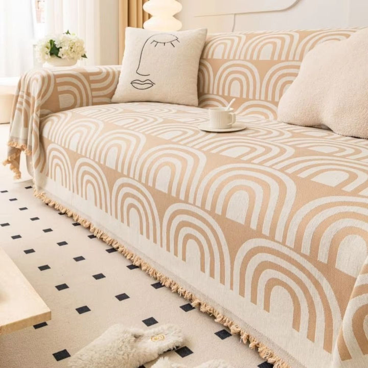 BowLift | Symmetrical Half-Arch Chenille Sofa Cover