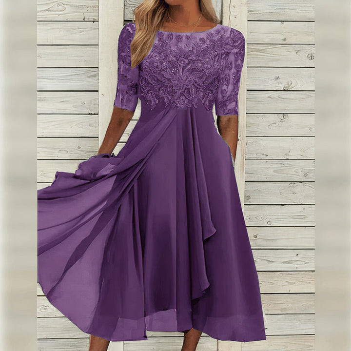 Taryn® | Lace Elegance Midi Dress