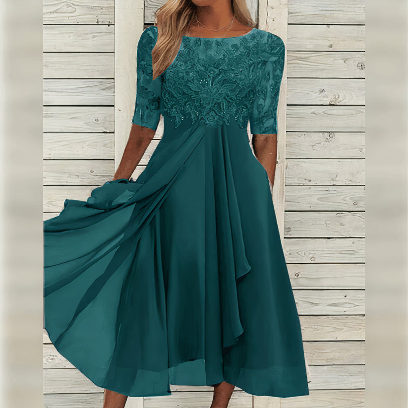 Taryn® | Lace Elegance Midi Dress