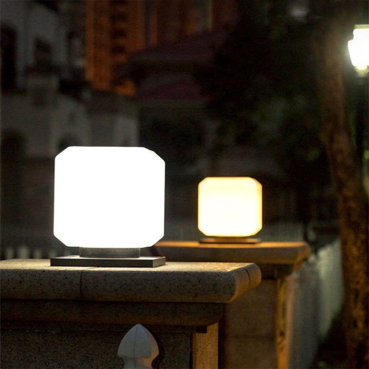 BowLift | 003 Solar Square Outdoor Post Light LED Waterproof Wall Lights, Size: 30cm (Warm Light)