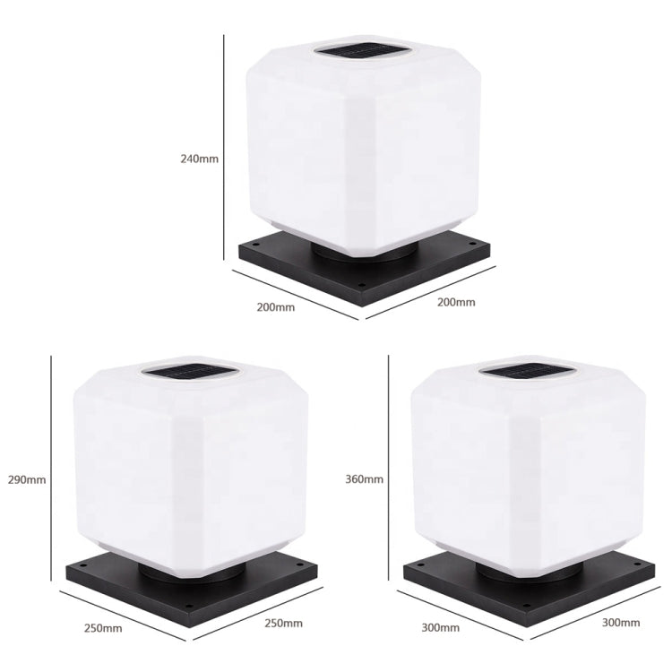 BowLift | 003 Solar Square Outdoor Post Light LED Waterproof Wall Lights, Size: 30cm (Warm Light)