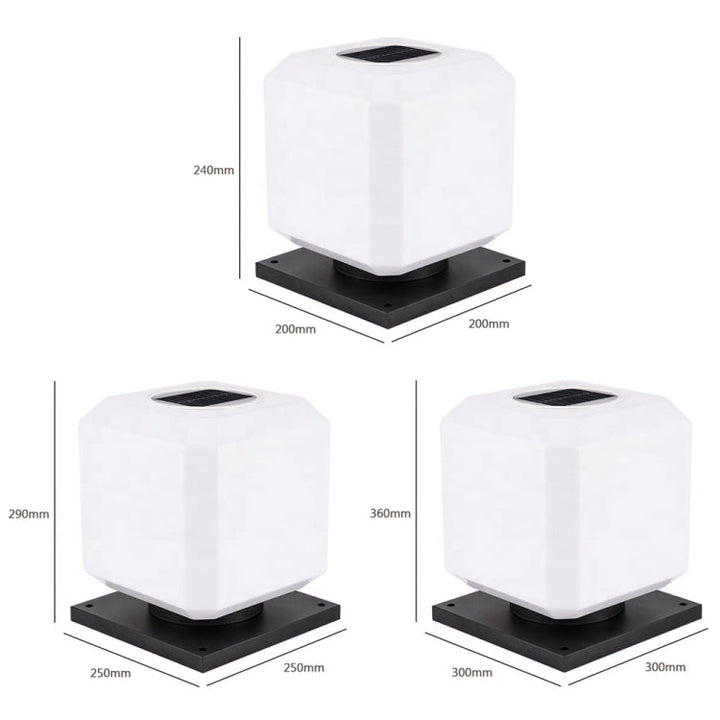 BowLift | 003 Solar Square Outdoor Post Light LED Waterproof Wall Lights, Size: 30cm (Warm Light)