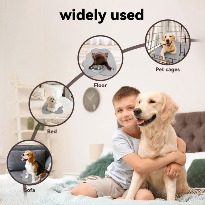 Summer Pet Cooler Pad Dogs Sleeping Pad Anti-Slip Scratch Resistant Cooling Mat, Size: 50x70cm(Beige) | Azura