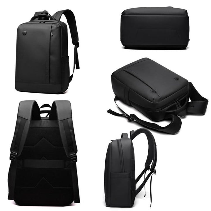 Azura | Men's 14-Inch Laptop Backpack Waterproof Large Capacity Business Commuter Backpack (Black)
