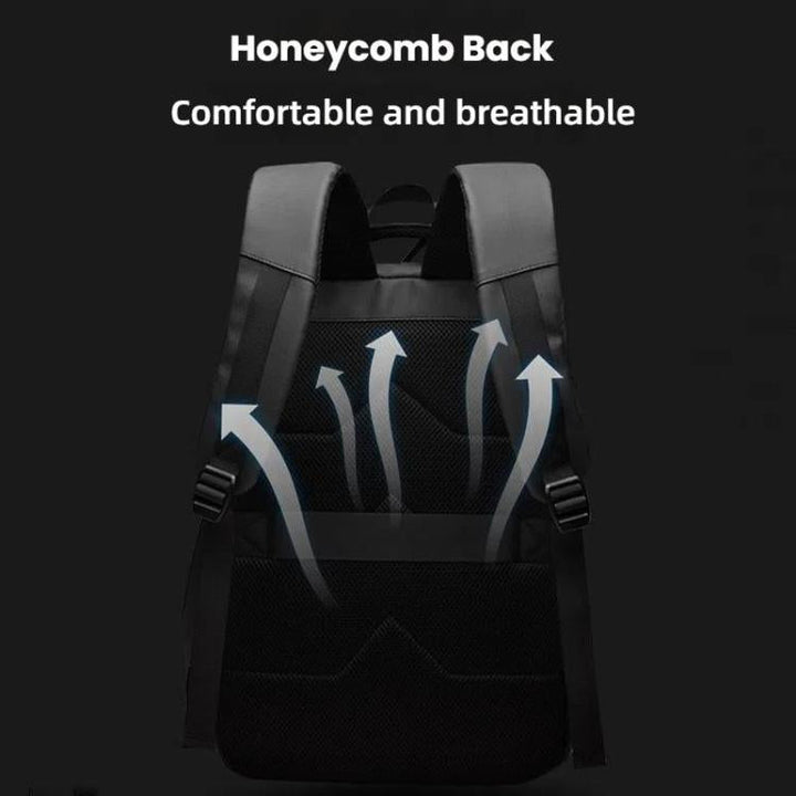 Azura | Men's 14-Inch Laptop Backpack Waterproof Large Capacity Business Commuter Backpack (Black)