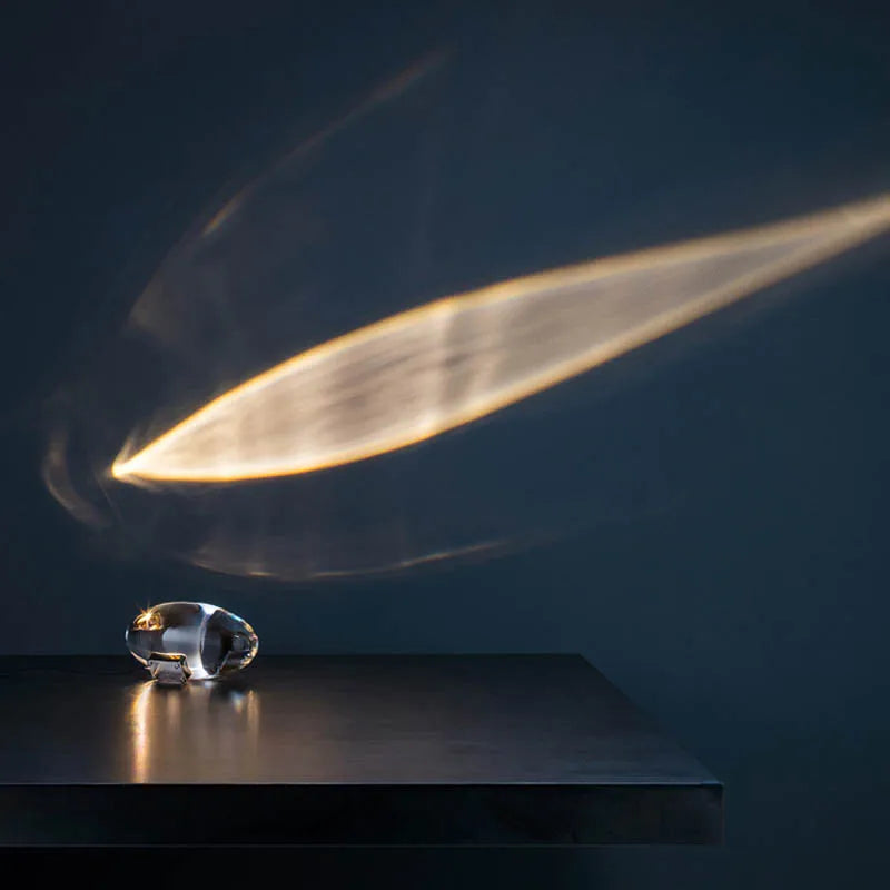 BowLift | Crystal LED Table Lamp "Eye of the Sky" – Italian Designer Nightstand Projector Lamp for Living and Bedroom Decoration