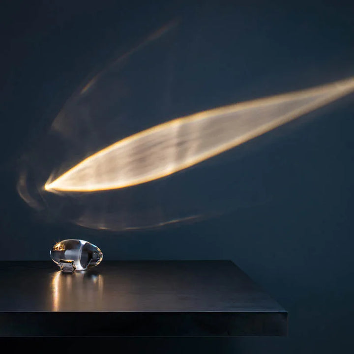 BowLift | Crystal LED Table Lamp "Eye of the Sky" – Italian Designer Nightstand Projector Lamp for Living and Bedroom Decoration