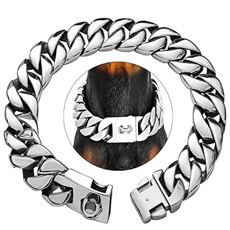 Azura | Strength Neck Metal Dog Collar – Sturdy Stainless Steel Collar for Large Dogs
