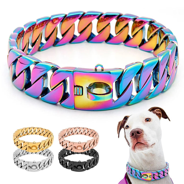 Azura | KrachtNeck Metal Dog Collar – Sturdy Stainless Steel Collar for Large Dogs