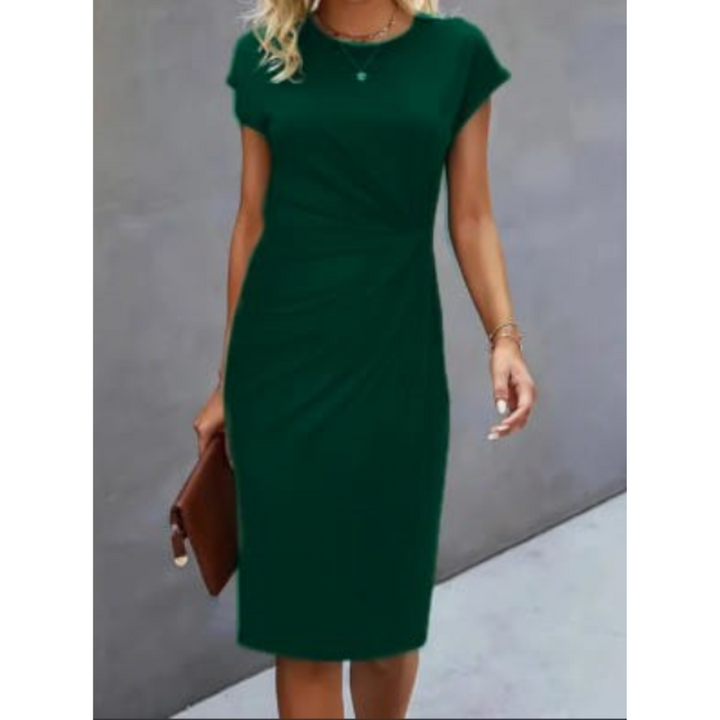 Anouk - Short sleeve formal midi dress for women