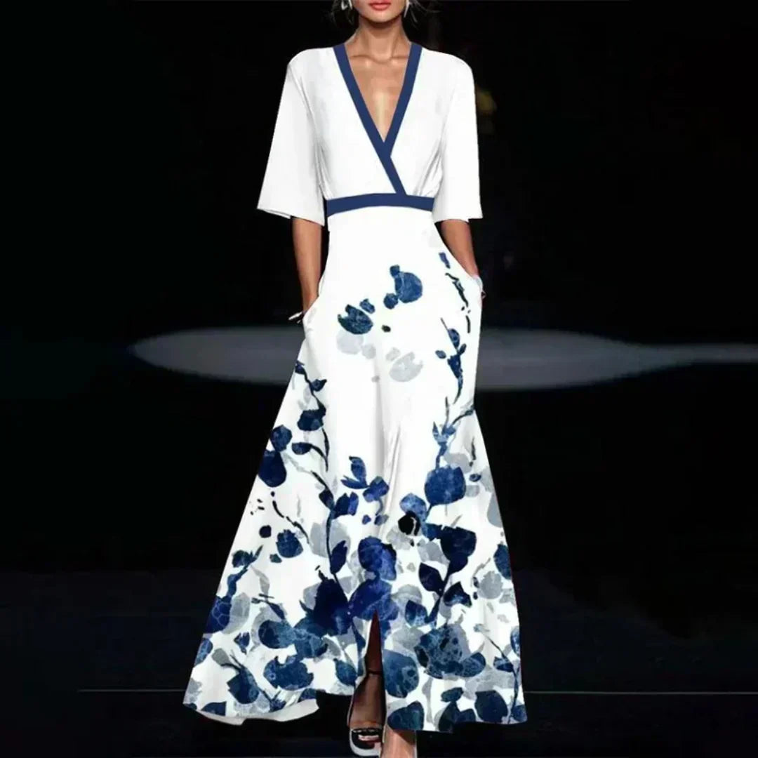 Ruby- Elegant Dress with Floral Pattern