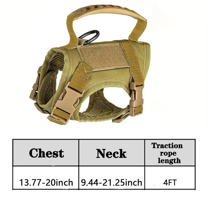 Azura | Adjustable Tactical Pet Harness with Control Handle for Cats and Large Dogs