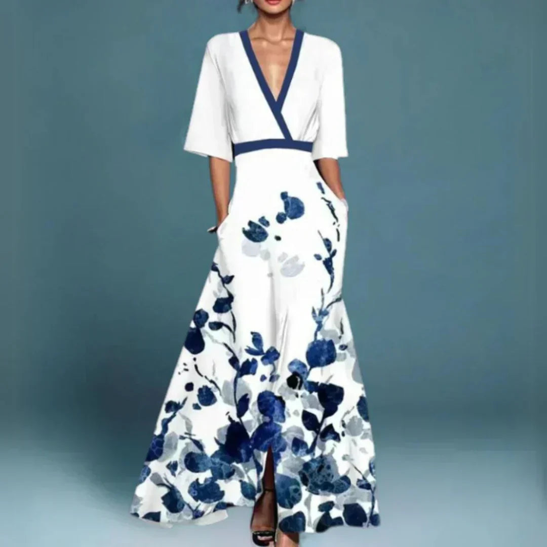 Ruby- Elegant Dress with Floral Pattern
