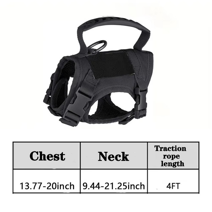 Azura | Adjustable Tactical Pet Harness with Control Handle for Cats and Large Dogs