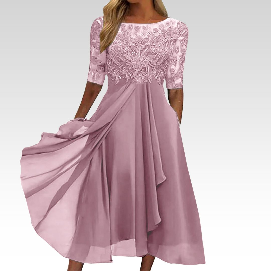 Taryn® | Lace Elegance Midi Dress