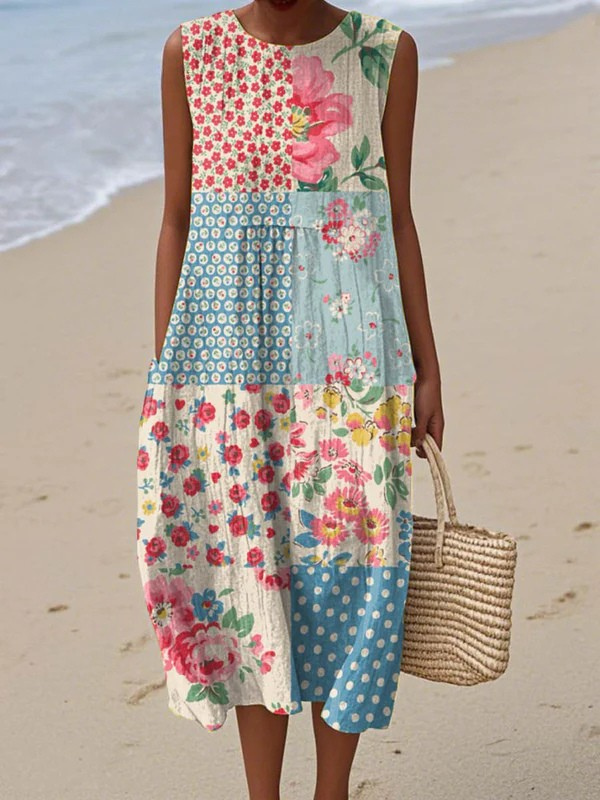 Anna | Patchwork Midi Dress