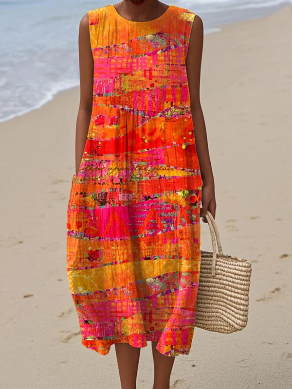 Faye Midi Dress at Sunset