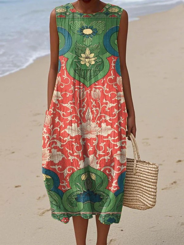 LUCILLE – ISLAND BLOOM RELAXED DRESS