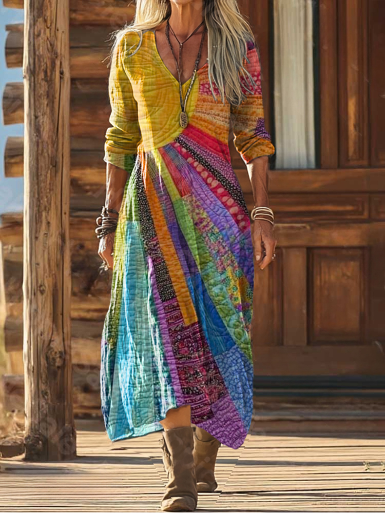 Layla™ | Bohemian Sun Design Dress