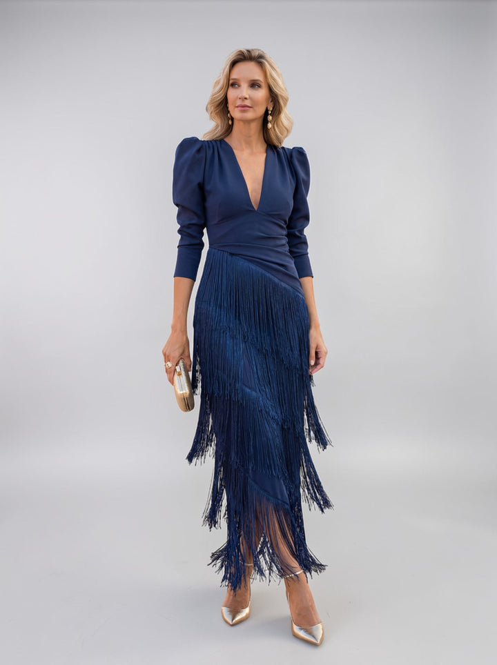Sofia - Elegant Dress with Fringes