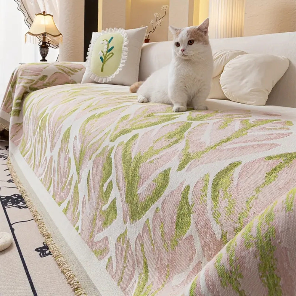 BowLift | Verdure Leaf Pattern Chenille Sofa Cover