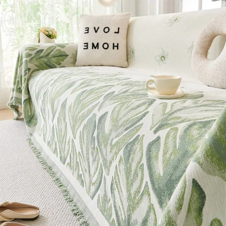 BowLift | Verdure Leaf Pattern Chenille Sofa Cover
