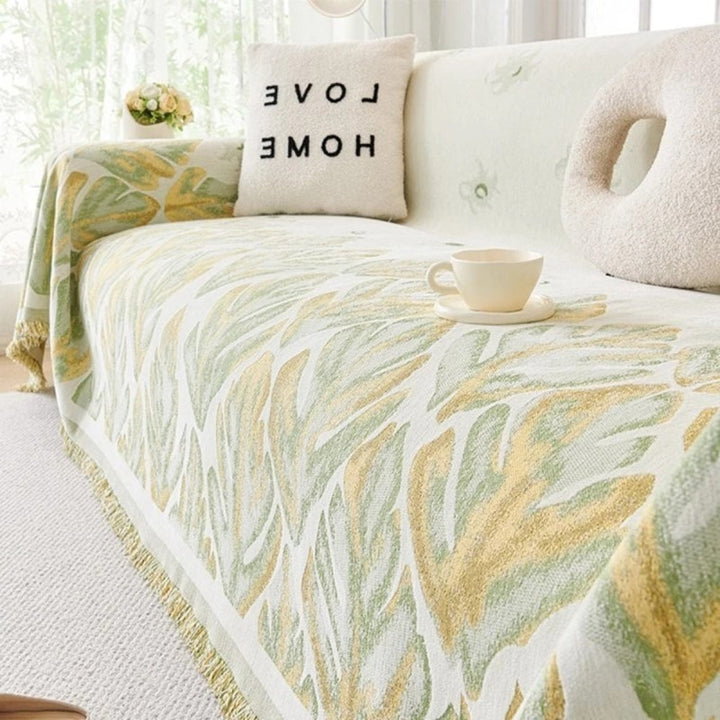 BowLift | Verdure Leaf Pattern Chenille Sofa Cover