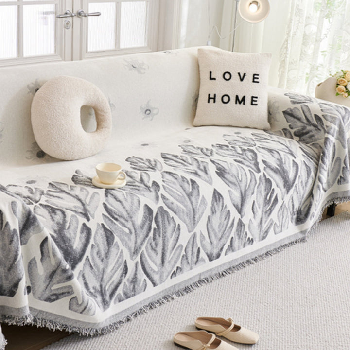 BowLift | Verdure Leaf Pattern Chenille Sofa Cover
