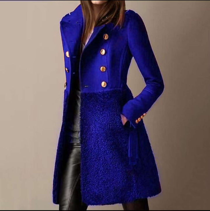 ELARA – ELEGANT DOUBLE-BREASTED SHERPA PANEL COAT