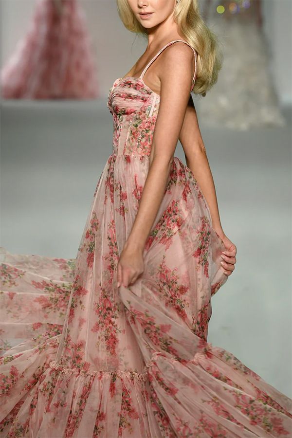 Elysian Tiered Ruffle Tulle Gown