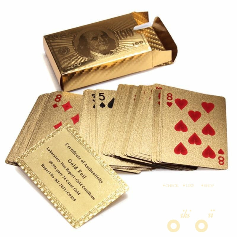 Azura | 24K Gold Plated Playing Card with Wood - Style Box