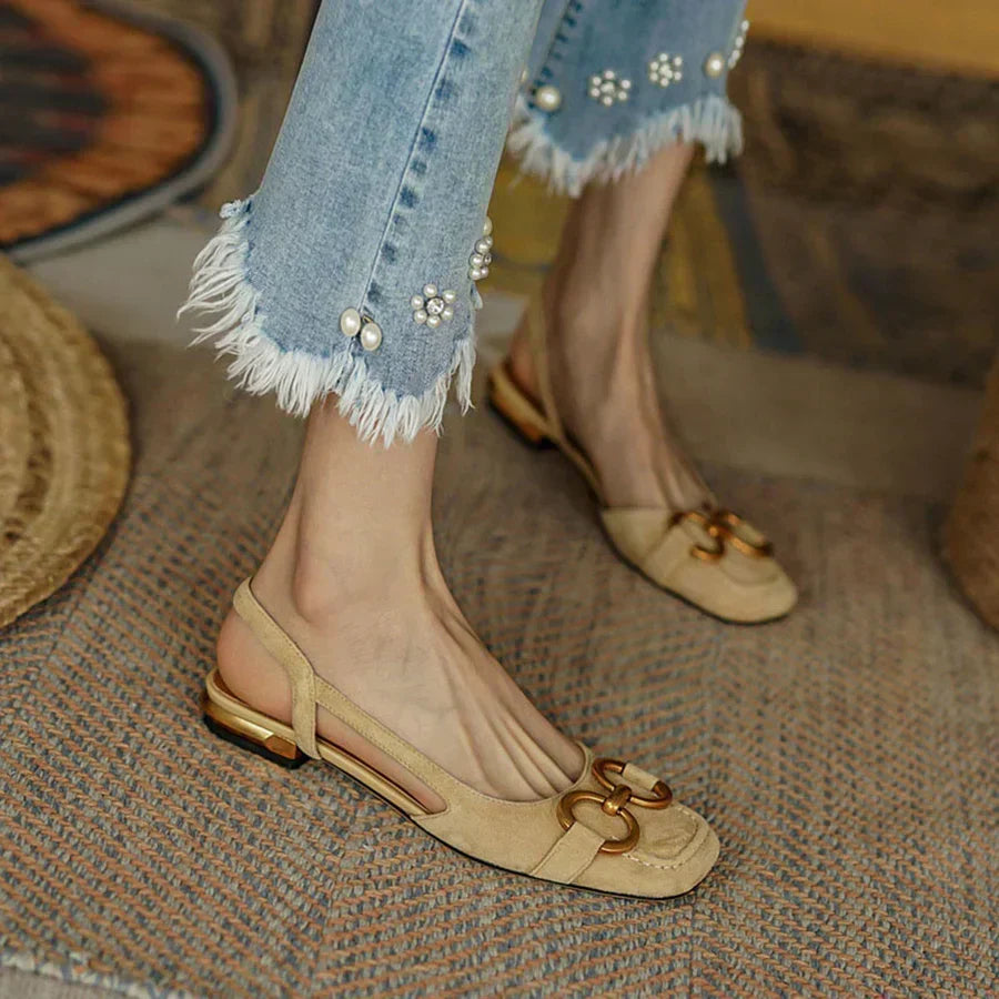 Riley - Elegant Orthopedic  Square Heel Sandals