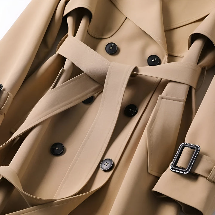 Elara - Women’s Classic Double-Breasted Trench Coat