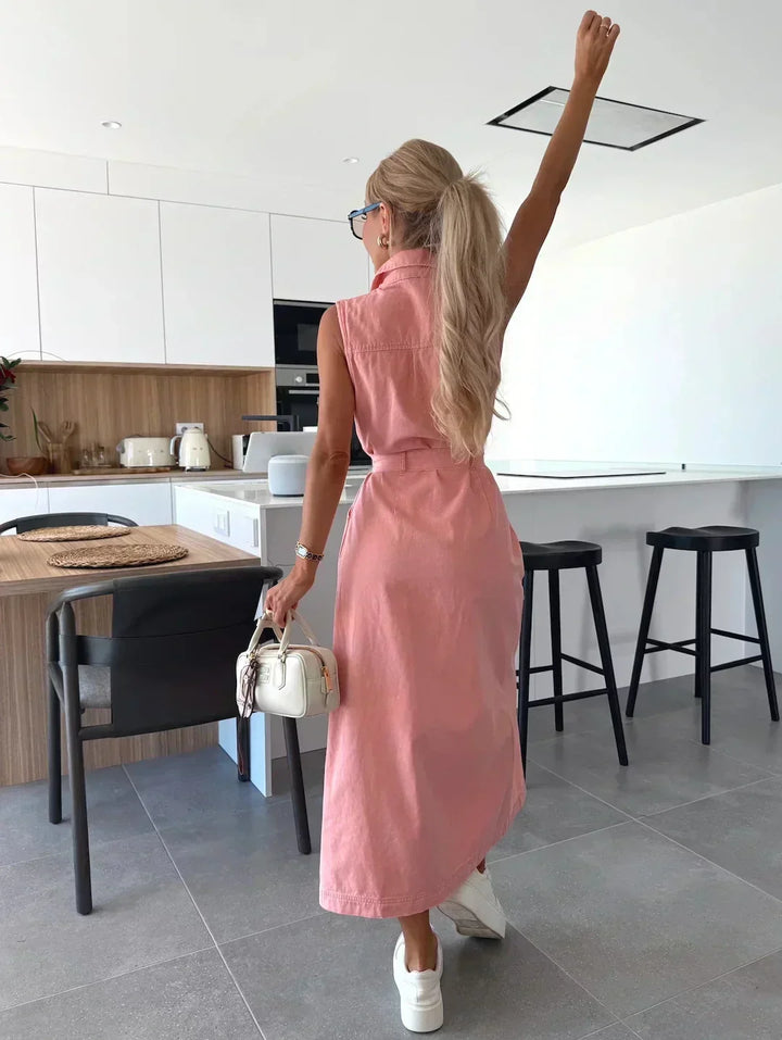 Maxi Denim Dress - Fluid and Timeless Cut