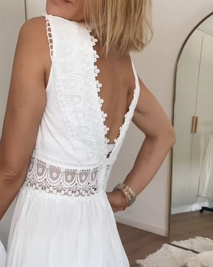 Mirna - V-neck lace tank dress