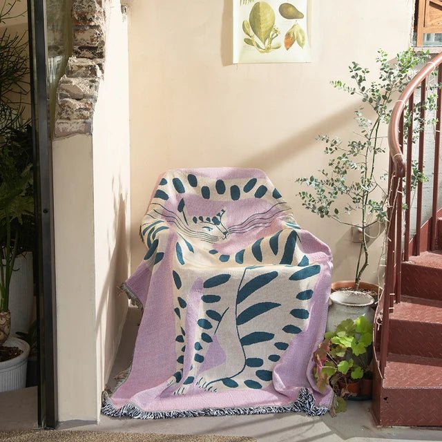 Azura | Abstract Woven Wall Tapestry Throw Blanket