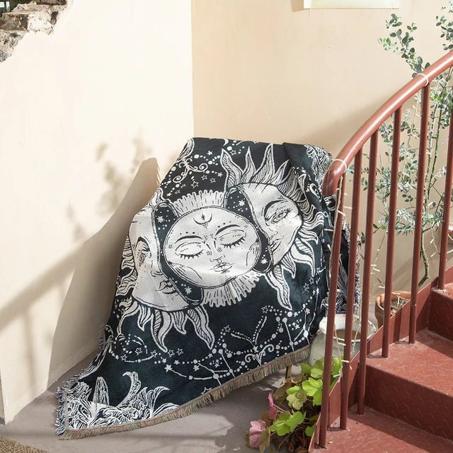 Azura | Abstract Woven Wall Tapestry Throw Blanket