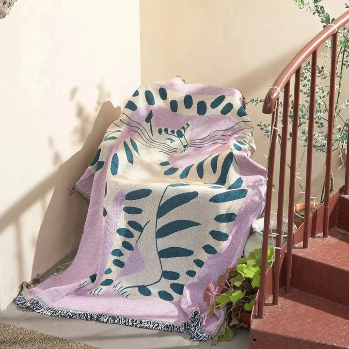Azura | Abstract Woven Wall Tapestry Throw Blanket