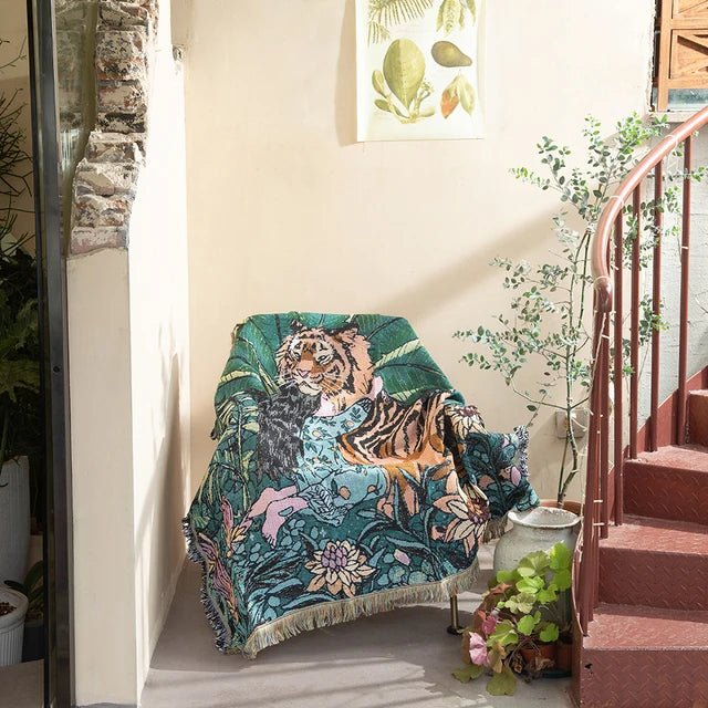 Azura | Abstract Woven Wall Tapestry Throw Blanket