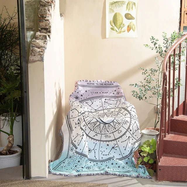 Azura | Abstract Woven Wall Tapestry Throw Blanket