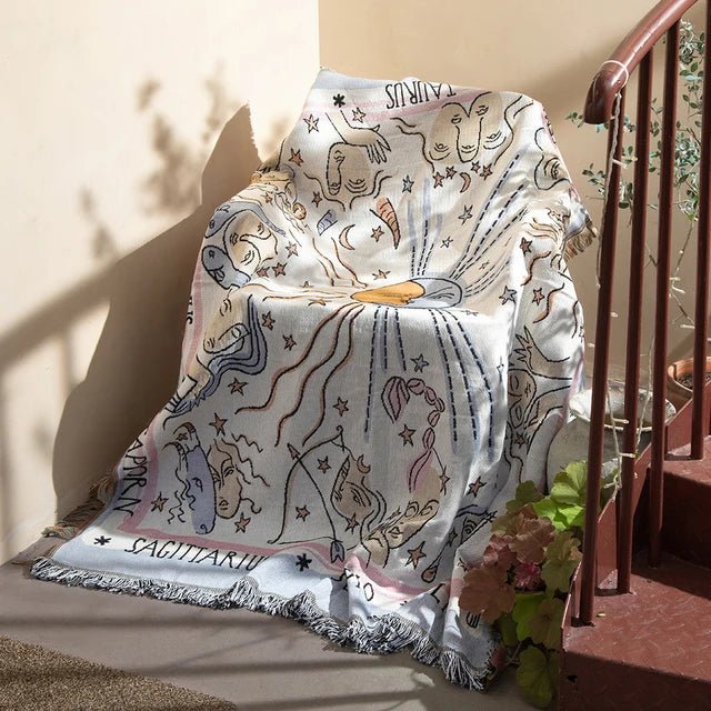 Azura | Abstract Woven Wall Tapestry Throw Blanket